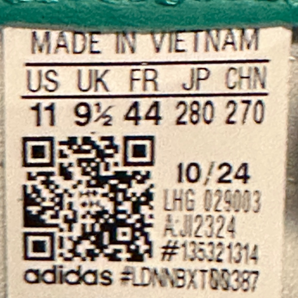 Adidas Green Casual Sneaker - Unisex Sizes US Womens 6 | 11 (Mens 4.5 | 9.5) NEW - Picture 10 of 10
